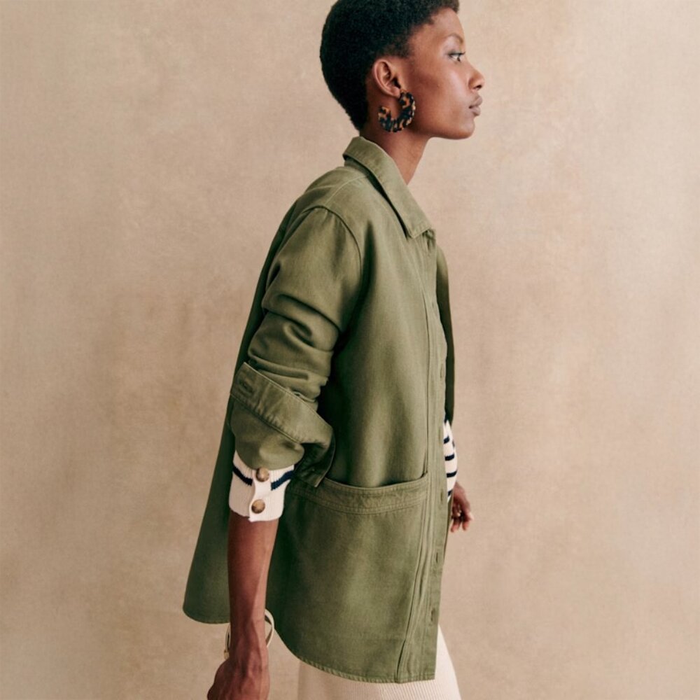 Sezane Will Jacket Olive Green